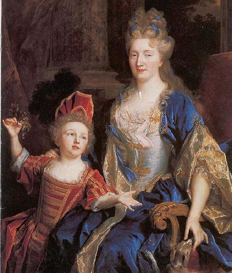 Nicolas de Largilliere Portrait of Catherine Coustard with her daughter Leonor Norge oil painting art